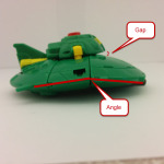 Cosmos figure in UFO mode side view showing angle and gap